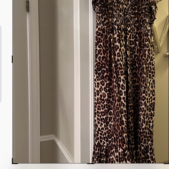 Rails Clementine Leopard Print V-Neck Midi Dress - Brown black and cream - Picture 3 of 5